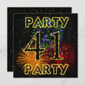 花火付き41歳誕生日パーティーの招待状 招待状 (正面/裏面)