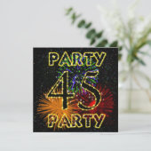 花火付き45回目の誕生日パーティーの招待状 招待状 (スタンド正面)