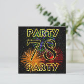 花火付き78回目の誕生日パーティー招待状 招待状 (スタンド正面)