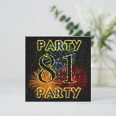 花火付き81回目の誕生日パーティー招待状 招待状 (スタンド正面)