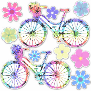 花火動力自転車・花 シール