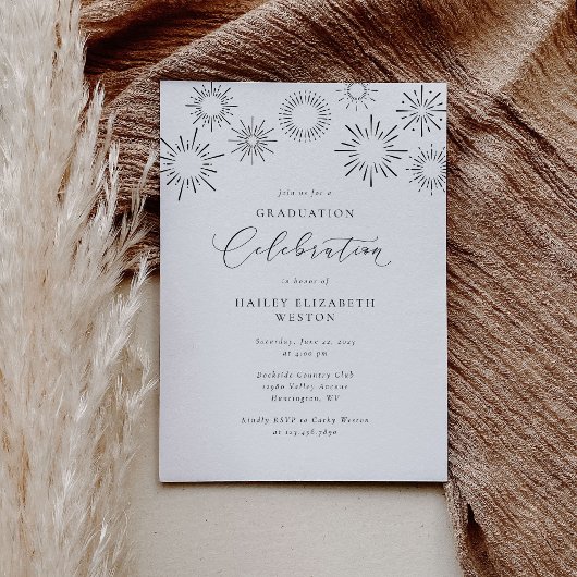 花火卒業党お祝い招待状 セーブザデート