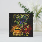 花火大会での26回目の誕生日パーティー招待 招待状 (スタンド正面)