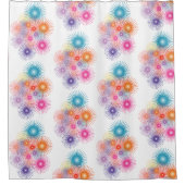 花火大会のスターバーストオブカラーブルーピンクオレンジ シャワーカーテン (正面)