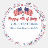 花火大会の独立記念日のご紹介 ラウンドシール (正面)