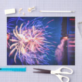 花火大会7月4日ブルーインディペンデンスデー 薄葉紙 (クラフト)