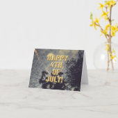 花火大会7月4日 カード (黄色い花)