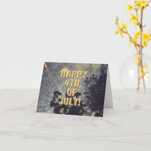 花火大会7月4日 カード (黄色い花)