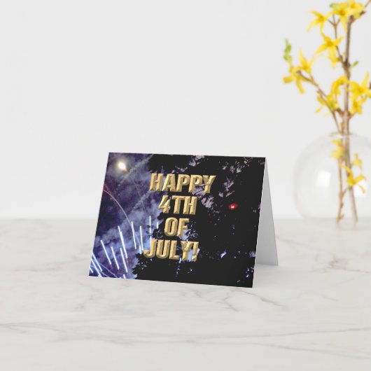 花火大会7月4日 カード (黄色い花)