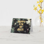 花火大会7月4日 カード (黄色い花)