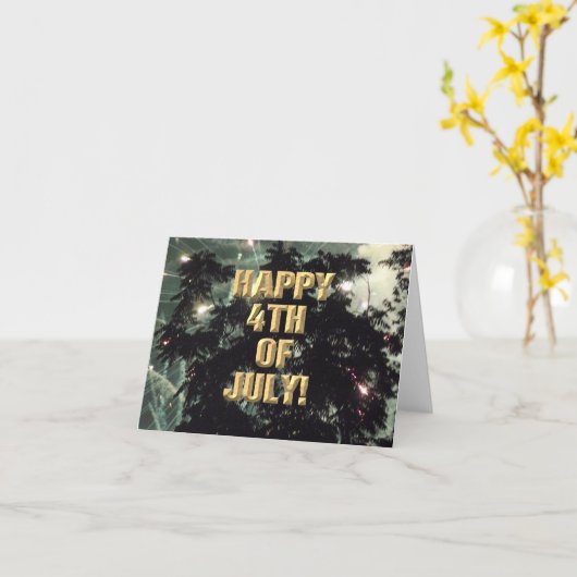 花火大会7月4日 カード (黄色い花)