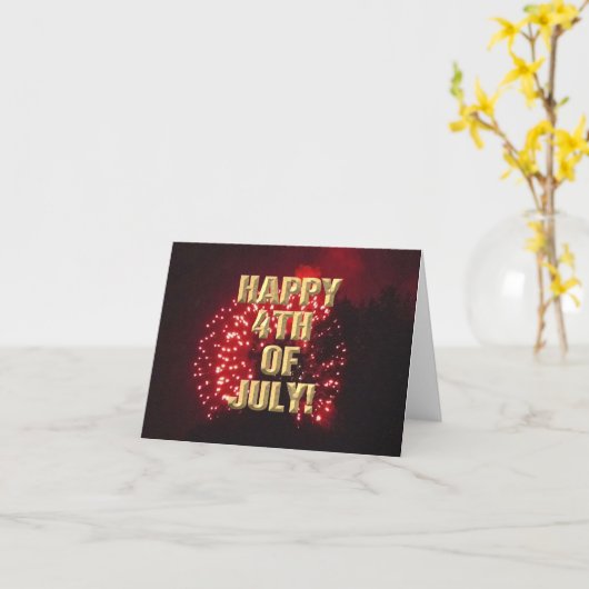 花火大会7月4日 カード (黄色い花)