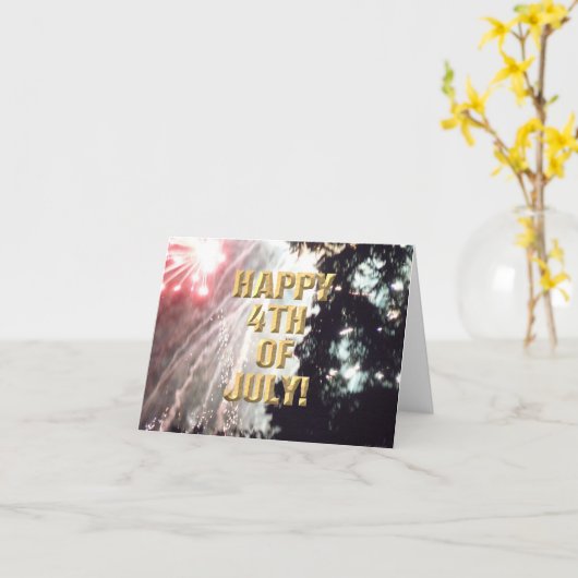 花火大会7月4日 カード (黄色い花)