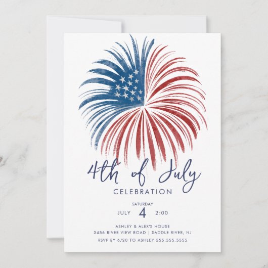 花火大会7月4日 招待状 (正面)