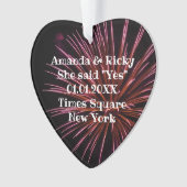 花火彼女はYesハート型の写真オーナメント オーナメント (正面)