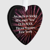 花火彼女はYesハート型の写真オーナメント オーナメント (正面)