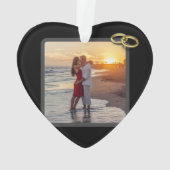 花火彼女はYesハート型の写真オーナメント オーナメント (裏面)