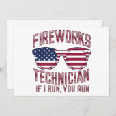 花火技師 7月4日 面白い アメリカ 招待状 (正面/裏面)