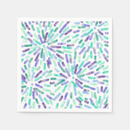 花火抽象的ゲイ男性のプライドフラググリーンブルー スタンダードカクテルナプキン