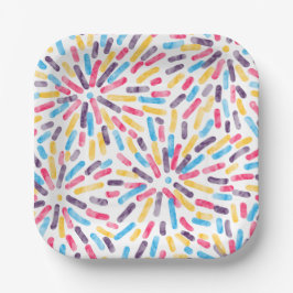 花火抽象芸術メモリプライドフラグ ペーパープレート