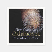 花火新年のイブお祝いナプキンス スタンダードカクテルナプキン (正面)