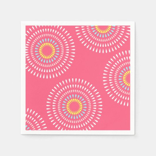 花火日本のさくらんぼ スタンダードカクテルナプキン (正面)