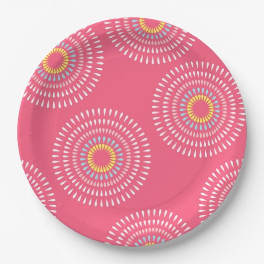 花火日本のさくらんぼ ペーパープレート (正面)