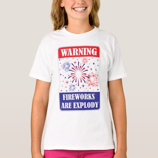 花火注意看板 Tシャツ (正面)