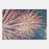 花火独立記念日ティール(緑がかった色)7月4日 ラッピングペーパーシート (正面3)