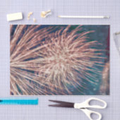 花火独立記念日ティール（緑がかった色）7月4日 薄葉紙 (クラフト)