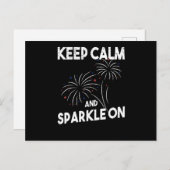 花火独立記念日7月4日 ポストカード (正面/裏面)