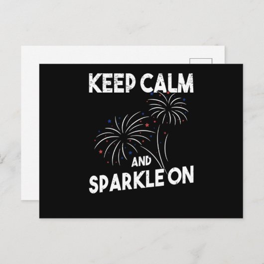 花火独立記念日7月4日 ポストカード (正面/裏面)