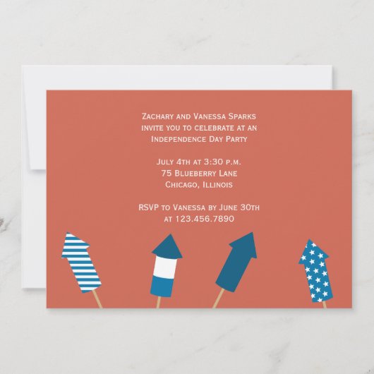 花火独立記念日 招待状 (正面)