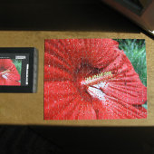 花火玉ハイビスカスフラワーと雨滴写真 ジグソーパズル