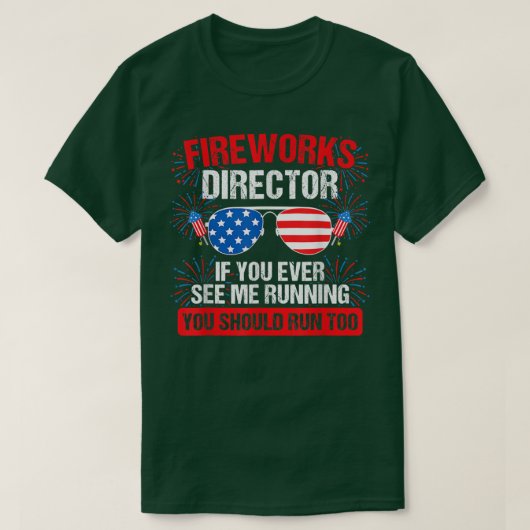 花火監督お前は俺の愛国心ランニングを見る Tシャツ (デザイン正面)