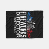 花火監督シャツ7月4日お祝いG フリースブランケット (正面(横))