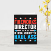 花火監督 アメリカ国旗 7月4日 メンズ カード (黄色い花)