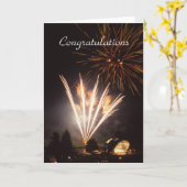 花火祝いカード カード (黄色い花)