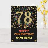 花火第78回誕生日レインカラフルボー金ゴールド カード (黄色い花)