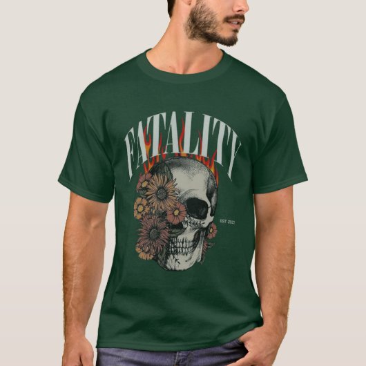 花火致死スカル Tシャツ (正面)