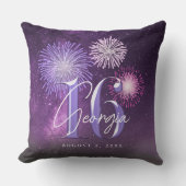 花火菓子16紫ID984 クッション (正面)