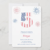 花火記念日 5歳の誕生日パーティー 招待状 (正面)
