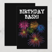 花火誕生日パーティー カスタム招待状 招待状 (正面/裏面)