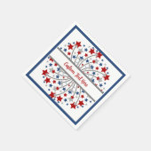 花火赤白青独立7月4日 スタンダードカクテルナプキン (角)