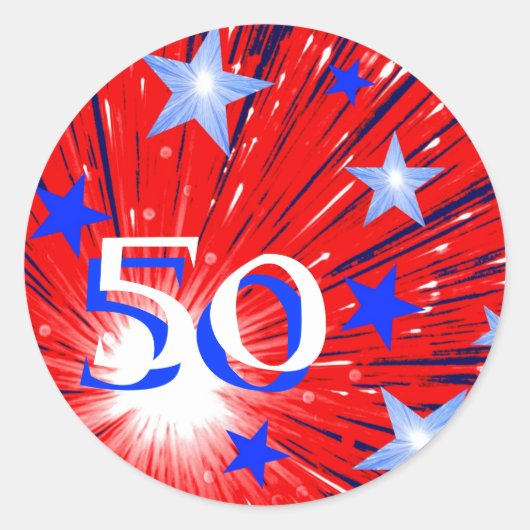 花火赤白青「年齢」シール ラウンドシール (正面)