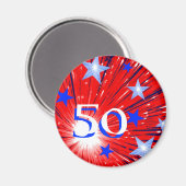 花火赤白青「年齢」冷蔵庫用マグネット マグネット (正面/裏面)