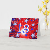 花火赤白青「年齢」誕生日カード カード (黄色い花)