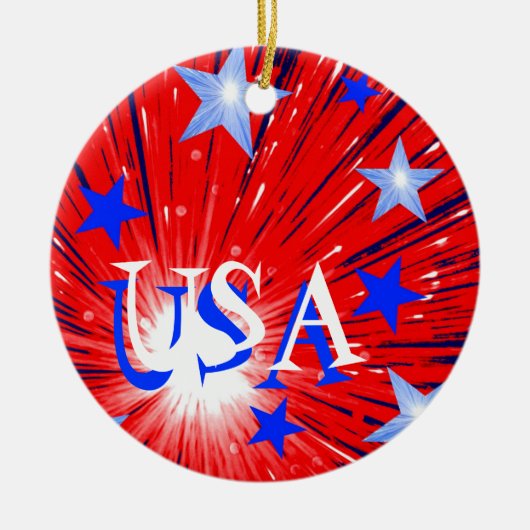 花火赤白青'USA'オーナメント セラミックオーナメント (正面)