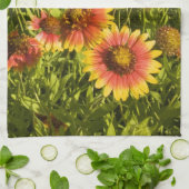花火車Gaillardia pulchella)野草 キッチンタオル (折り畳み)