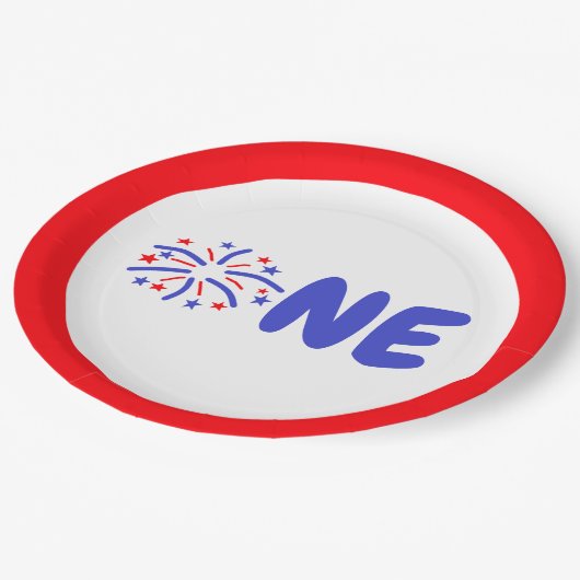 花火1回目の誕生日 ペーパープレート (アングル)